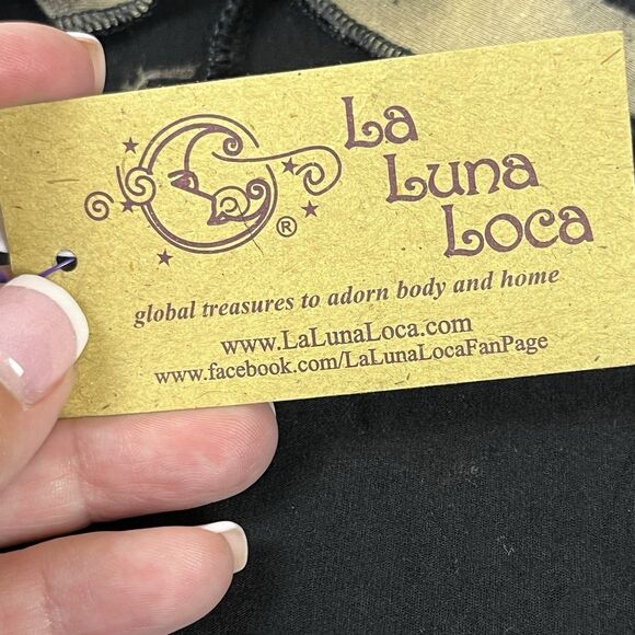 La Luna Loca Vest Womens Medium Felina Tie Dye Lagenlook Bohemian Black - Picture 4 of 10